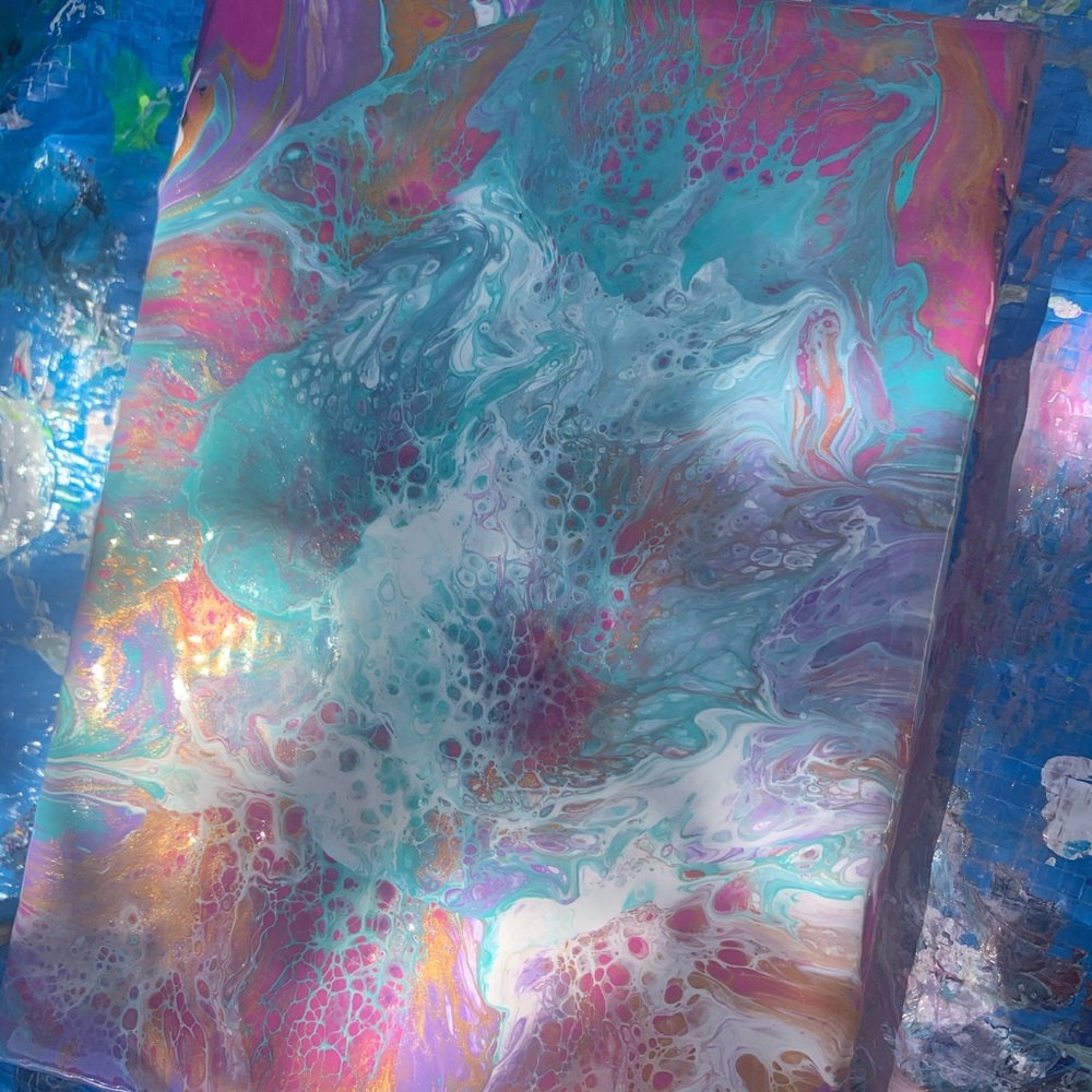 4x4 “blue bloom” painting